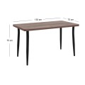 Levico Megapap Mdf/metallic table in smoked walnut color 130x75x75cm.