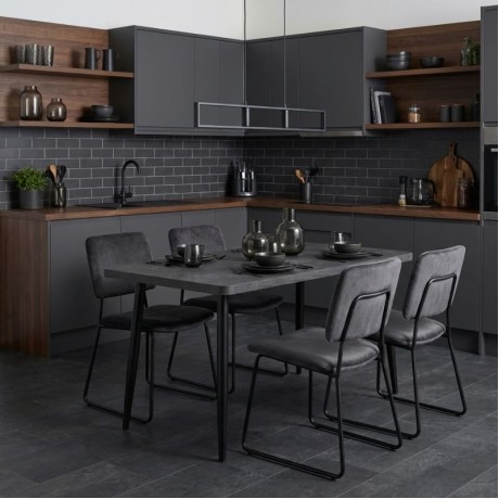 Τραπέζι Levico Megapap Mdf - μεταλλικό χρώμα σκούρο γκρι σκυροδέματος 120x70x75εκ.