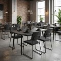 Levico Megapap Mdf/metallic table in dark grey concrete color 120x70x75cm.