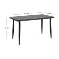 Levico Megapap Mdf/metallic table in dark grey concrete color 120x70x75cm.