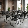 Levico Megapap Mdf/metallic table in dark grey concrete color 130x70x75cm.
