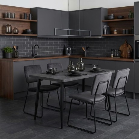 Levico Megapap Mdf/metallic table in dark grey concrete color 130x75x75cm.