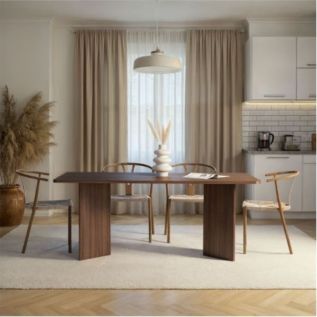 Τραπέζι Linza Megapap χρώμα καρυδί 180x90x75εκ.