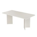 Linza Megapap melamine dining table in white wood color 180x90x75cm.