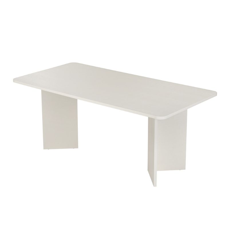 Linza Megapap melamine dining table in white wood color 180x90x75cm.