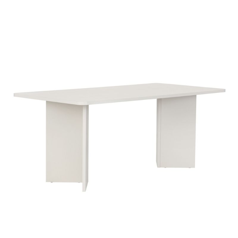 Linza Megapap melamine dining table in white wood color 180x90x75cm.