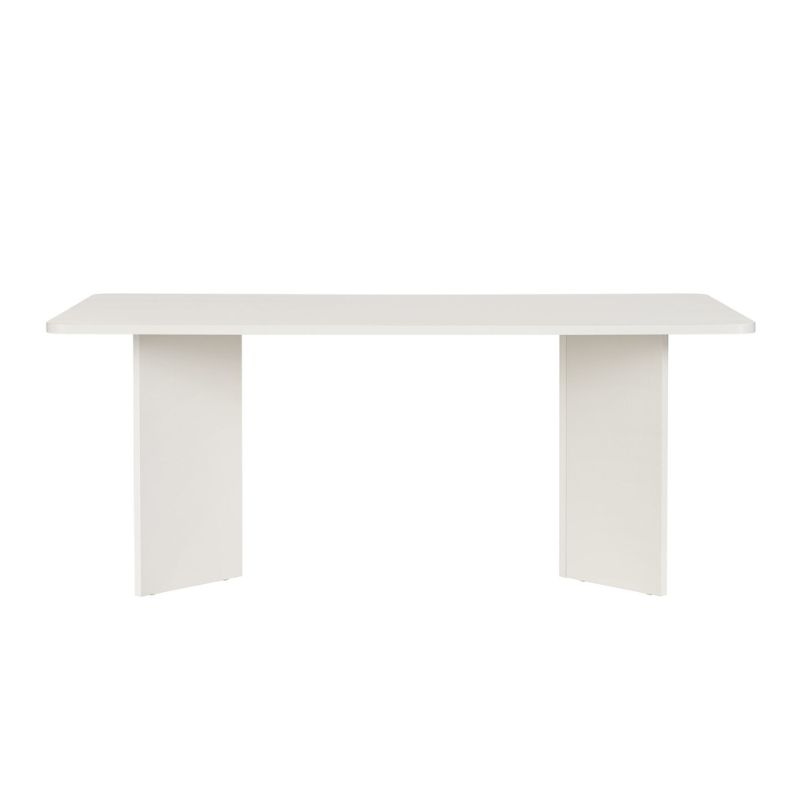 Linza Megapap melamine dining table in white wood color 180x90x75cm.