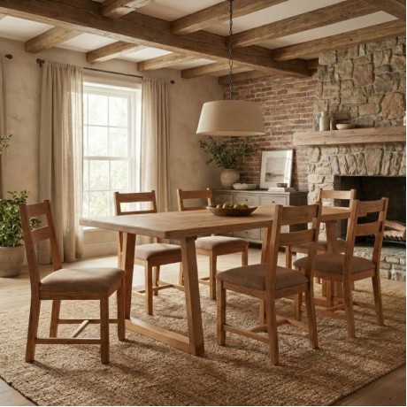 Liora Megapap MDF - wooden dining table in acacia color 180x90x75cm.