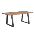 LIZARD-W Slim Dining Table 140x80x77 Acacia Natural Finish (Black Paint)