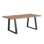 LIZARD-W Slim Dining Table 140x80x77 Acacia Natural Finish (Black Paint)