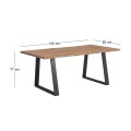 LIZARD-W Slim Dining Table 140x80x77 Acacia Natural Finish (Black Paint)