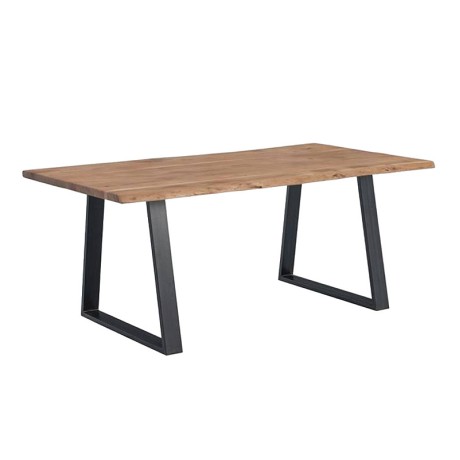 LIZARD-W Dining Table 140x80x78 Acacia Natural Finish (Black Paint)