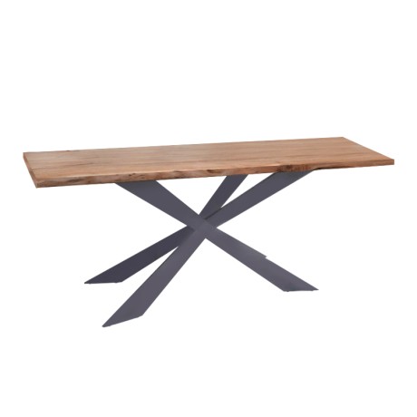 LIZARD-WT Dining Table 180x90x78 Acacia Natural Finish (Black Paint)