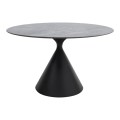 Logan Megapap sintered stone - metal table in grey marble effect and black color Ø120x72cm.