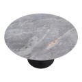 Logan Megapap sintered stone - metal table in grey marble effect and black color Ø120x72cm.