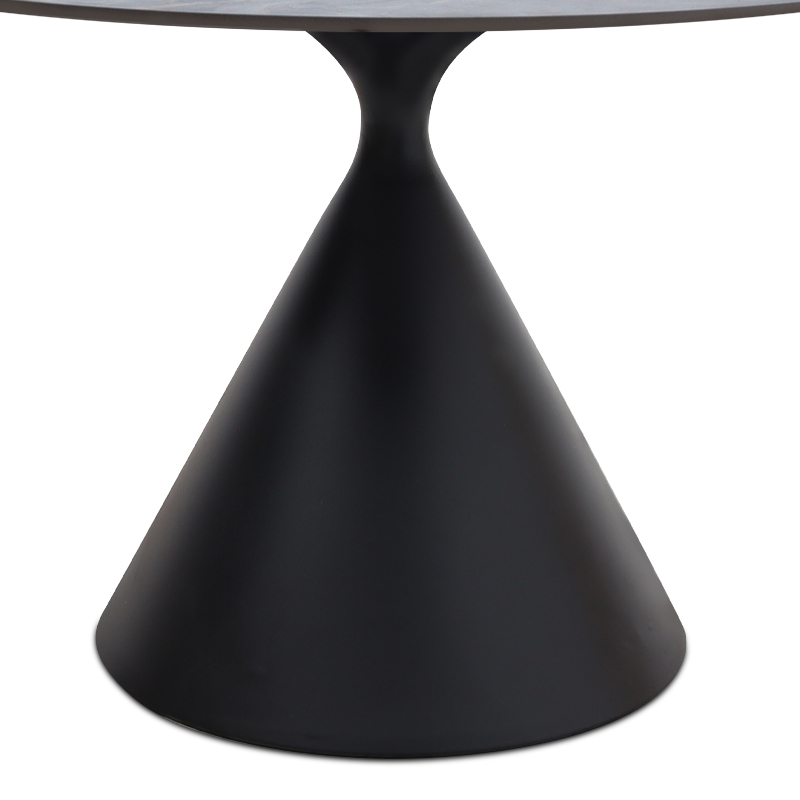 Logan Megapap sintered stone - metal table in grey marble effect and black color Ø120x72cm.