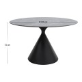 Logan Megapap sintered stone - metal table in grey marble effect and black color Ø120x72cm.