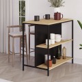 Detroit Megapap melamine bar table in sapphire oak - silky black 100x60x95cm.