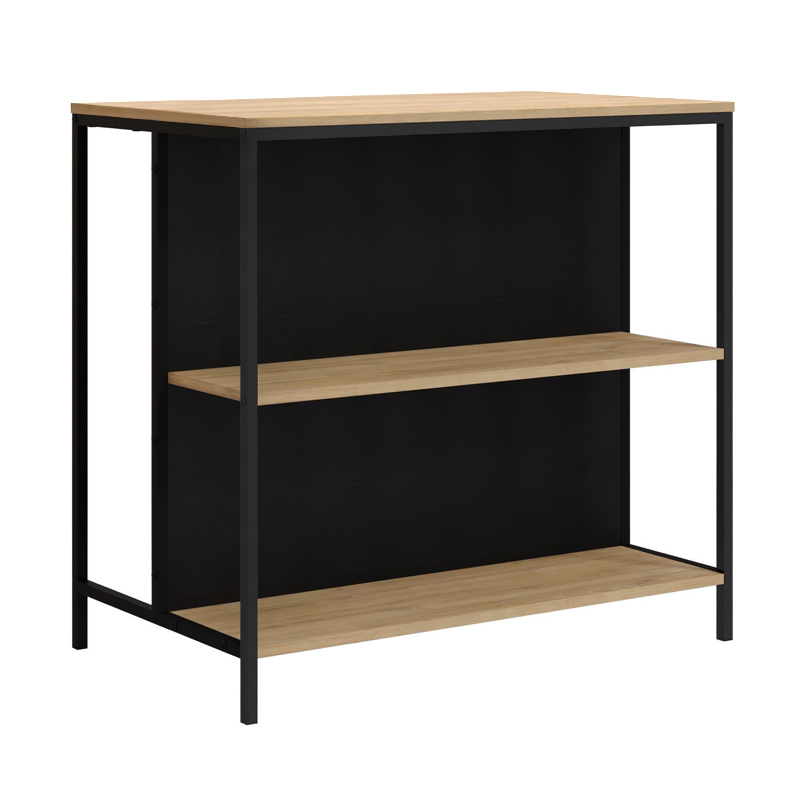 Detroit Megapap melamine bar table in sapphire oak - silky black 100x60x95cm.