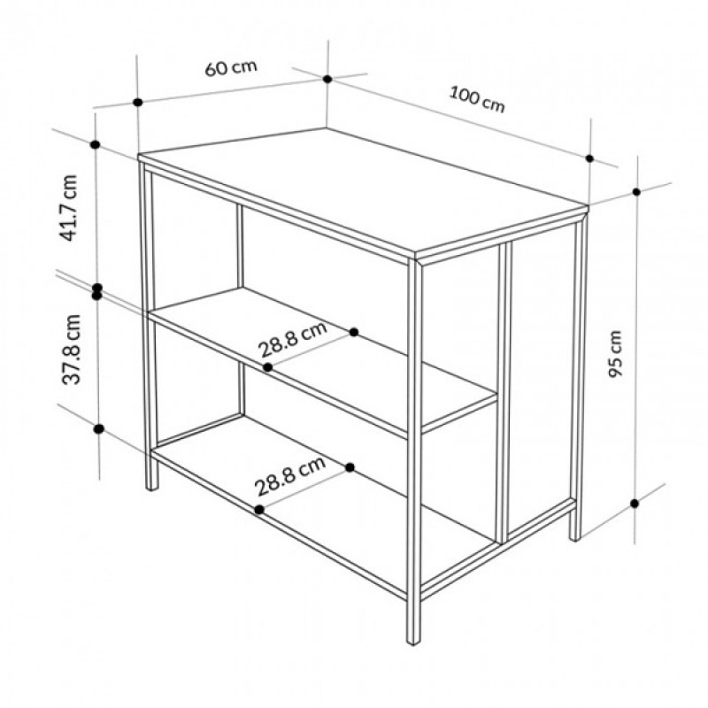 Detroit Megapap melamine bar table in sapphire oak - silky black 100x60x95cm.