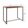 HENRY BAR Table 100x60cm Metal D.Brown/Walnut