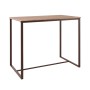 Henry table bar with metallic frame in dark brown and Mdf surface in sonoma color 100x60x86cm.