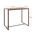 HENRY BAR Table 100x60cm Metal D.Brown/Sonoma