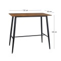LAVIDA Bar Table 120x60 Metal Black, Antique Oak