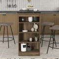 Monaco Megapap melamine bar table color walnut - black marble 120x51,6x101,8cm.