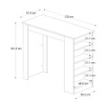 Τραπέζι μπαρ Monaco Megapap χρώμα λευκό - sapphire oak 120x51,6x101,8εκ.