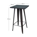 RELIX Τραπέζι Bar Μέταλλο Βαφή Μαύρο 60x60x103cm