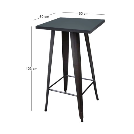 Τραπέζι μπαρ Relix μέταλλο χρώμα μαύρο 60x60x103εκ.