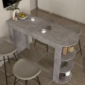 Vigne Megapap melamine bar table in concrete grey color 150x51.6x101.8cm.