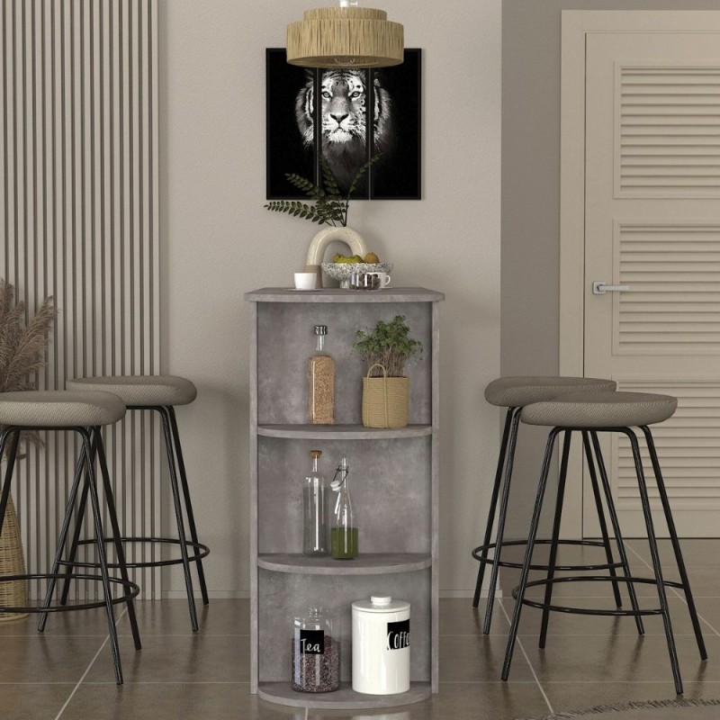 Vigne Megapap melamine bar table in concrete grey color 150x51.6x101.8cm.