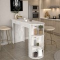 Vigne Megapap melamine bar table in white marble color 150x51.6x101.8cm.