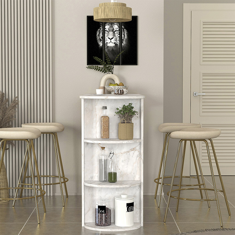 Vigne Megapap melamine bar table in white marble color 150x51.6x101.8cm.