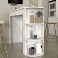 Vigne Megapap melamine bar table in white marble color 150x51.6x101.8cm.