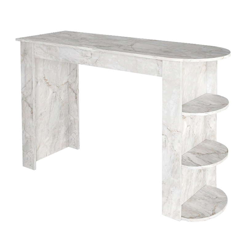 Vigne Megapap melamine bar table in white marble color 150x51.6x101.8cm.