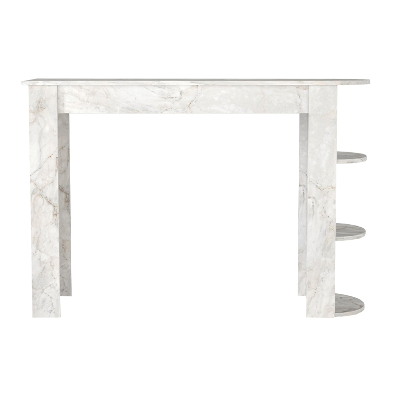 Vigne Megapap melamine bar table in white marble color 150x51.6x101.8cm.