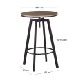 YORK BAR Table Metal Dark Brown/Walnut