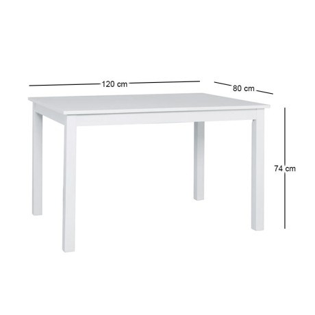 Τραπέζι Naturale ξύλο - Mdf χρώμα λευκό 120x80x74εκ.