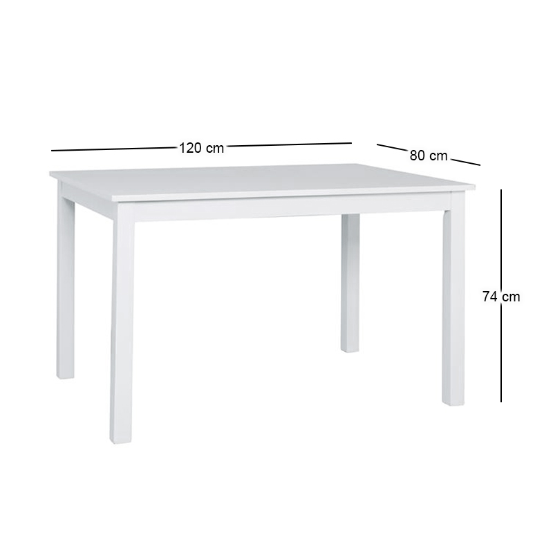 NATURALE Table 80x120cm Mdf White
