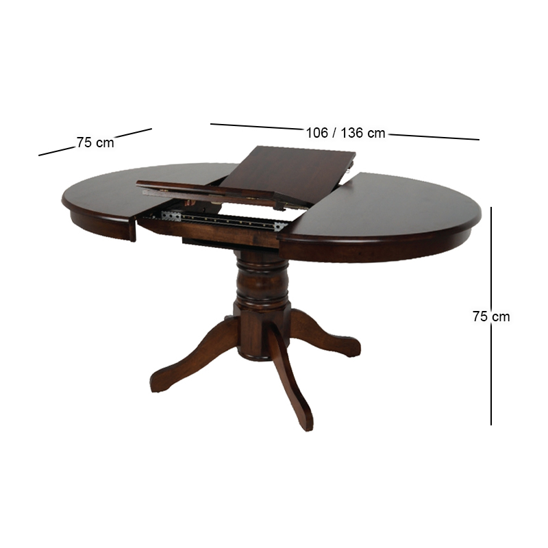 NIRVANA Table D106+30cm Walnut