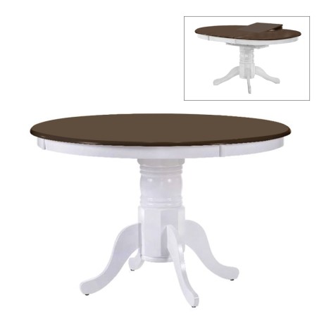 NIRVANA Table D106+30cm White/Walnut