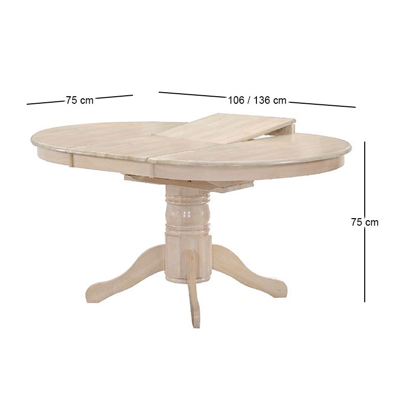 NIRVANA Table D106+30cm White Wash