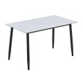 OSLO Dining Table 120x70cm Metal Black/Sintered Stone White Marble