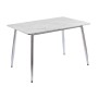 OSLO Dining Table 120x70cm Chromed/Sintered Stone White Marble