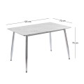 OSLO Dining Table 120x70cm Chromed/Sintered Stone White Marble