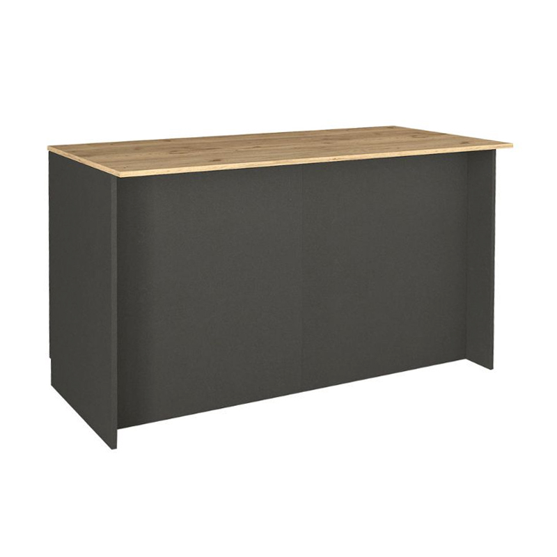 Peres Megapap melamine island kitchen cabinet in anthracite - sepet oak color 150x70x91.8cm.