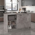 Peres Megapap melamine island kitchen cabinet in concrete grey color 150x70x91.8cm.